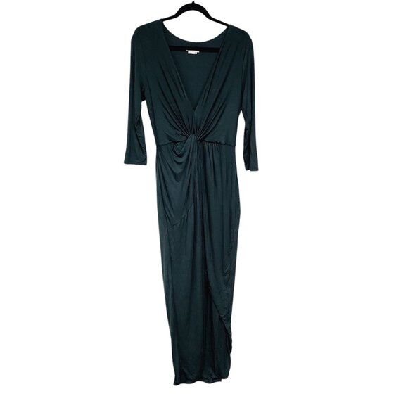 Lovers And Friends Sundance Maxi Dress V-Neck Knot Maxi Dress Size M Green - Picture 2 of 13